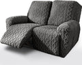 vctops 6 Pieces Geometric Jacquard Plush Recliner Loveseat Slipcovers Soft by vctops