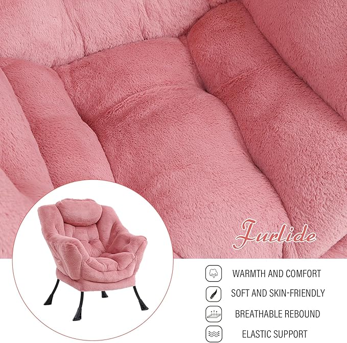 Lazy Chair with Ottoman, Modern Chair with Folding Footrest, Lounge Accent Chair - Image 8