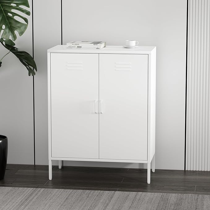 Manhattan Comfort Naomi Modern Metal Accent Cabinet, Minimalist Storage Cabinet - Image 2