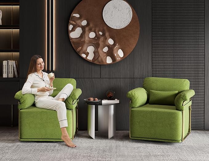 KEIKI Modern Comfy Swivel Accent Reading Chair - Image 4