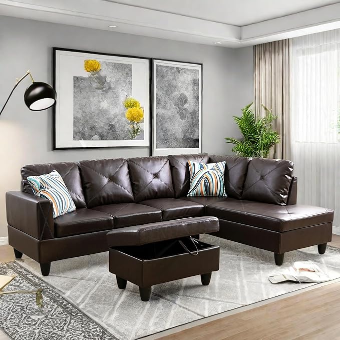 Modular Leather Sectional Couch, L Shaped Couch - Image 4