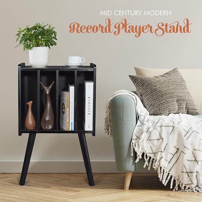 Wooden LP Record Player Stand - Image 6