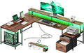PRAISUN 66 Inch L Shaped Computer Desk by PRAISUN