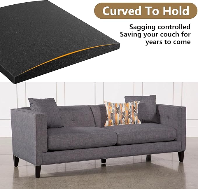 moonoom 22"x22" Couch Cushion Support, Curved High Density Foam Replacement - Image 3