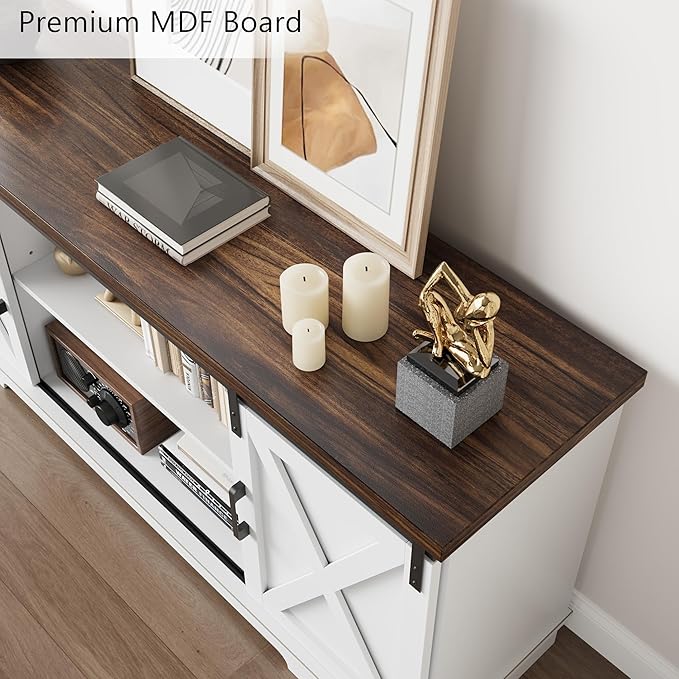 GarveeHome Farmhouse Tv Stand for 65 Inches TVs, Entertainment Center - Image 5