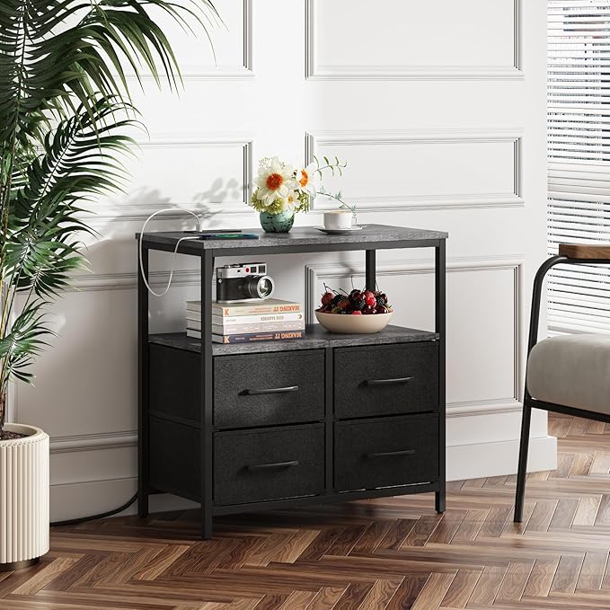 TUTOTAK Large Night Stand with Charging Station, Nightstand with USB and Type-C - Image 6
