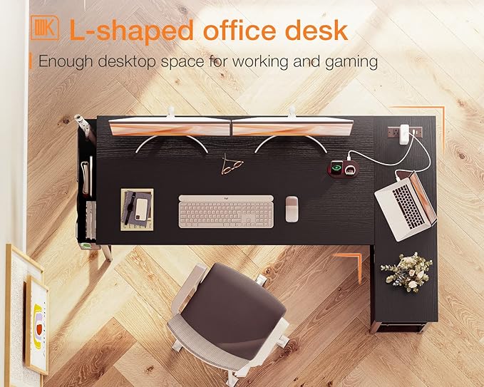ODK 55 Inch Small L Shaped Computer Desk - Image 5