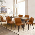 COLAMY Upholstered Dining Chairs Set of 6, Modern PU Leather Dining Room by COLAMYINC