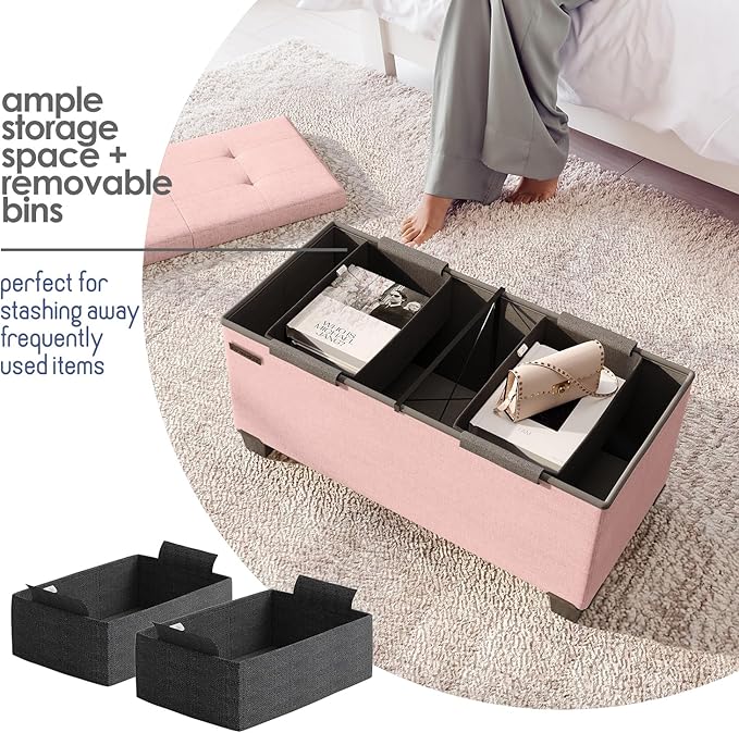 STORAGEBUD Storage Ottoman Bench - Image 3