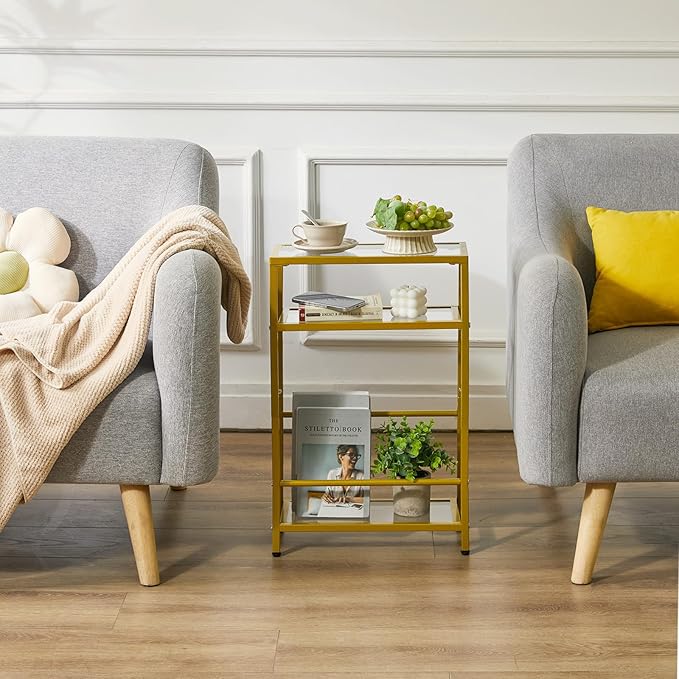 IBUYKE Glass End Table for Small Space, Narrow Side Tables - Image 4