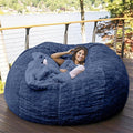 Giant Fur Bean Bag Chair Cover for Kids Adults, Living Room Furniture Big Round by LLPCKPB