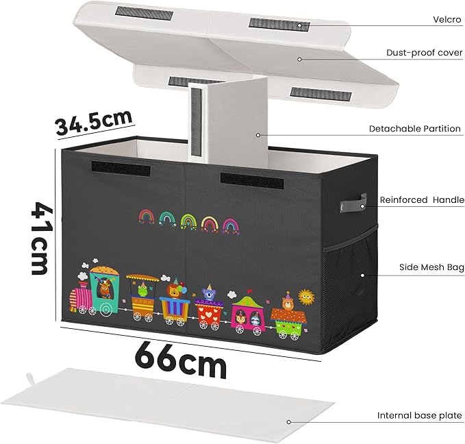 80L Large Toy Storage Box with Lid, Large Toy Box Chest Kids, Girls and Boys - Image 3