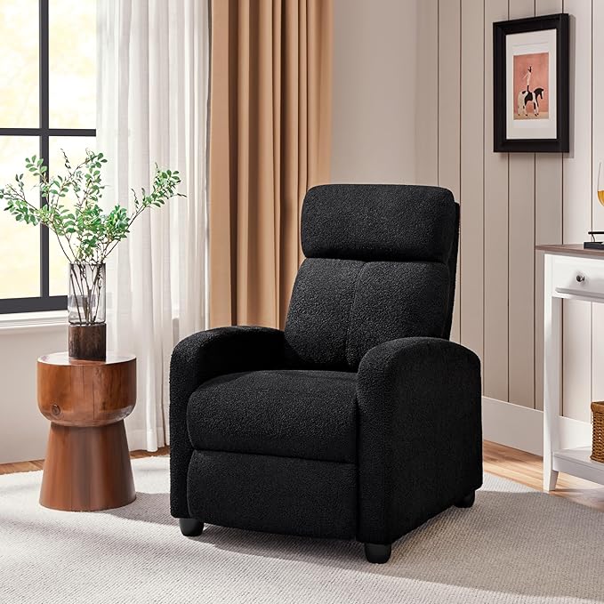 Yaheetech Boucle Recliner Chair Single Sofa Home Theater Seating Adjustable - Image 2