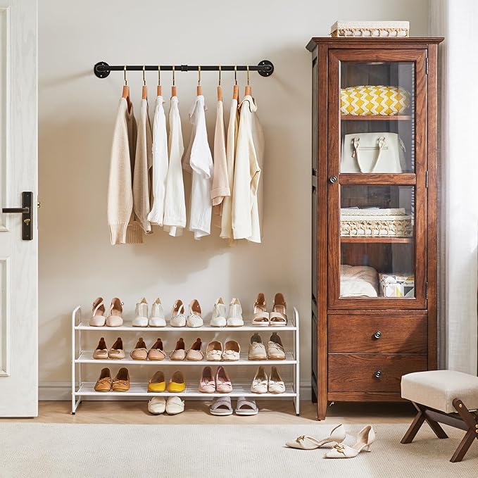 YMYNY Freestanding Shoe Racks, 3 Tiers Stackable & Adjustable Shoe Storage Shelf - Image 4