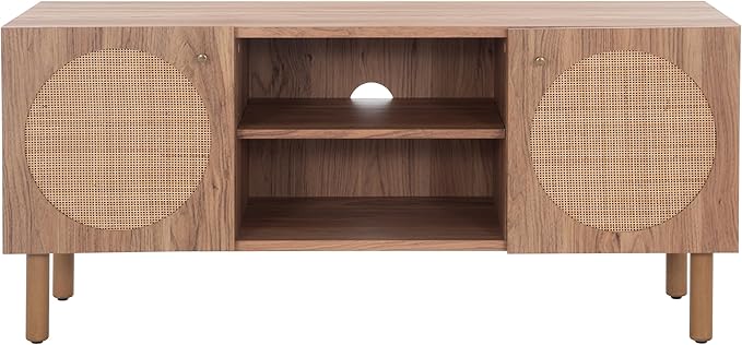 SAFAVIEH Home Collection Ophelia Oak Brown 2-Door 2-Shelf Entertainment Media - Image 2