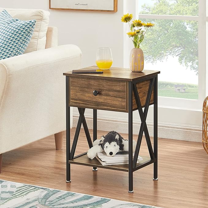 VECELO Nightstands Set of 2, Modern Bedside End Tables, Night Stands - Image 6