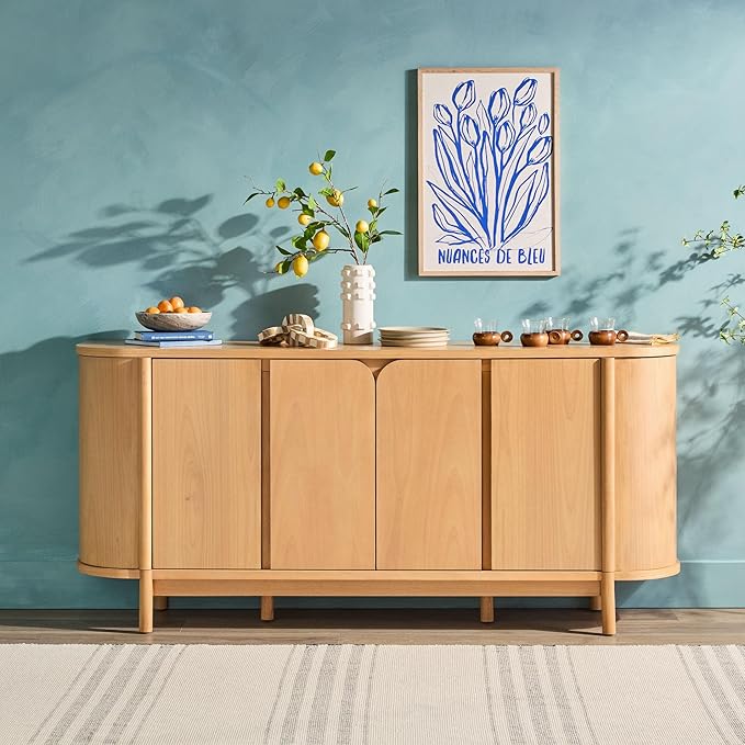 Walker Edison Ezra 70" Curved Sideboard Cabinet - Image 8
