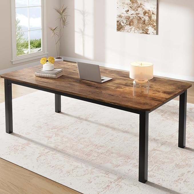 78.7 Inch Long Computer Desk, Large Industrial Office 2 Person Desk Workstation by Garvee