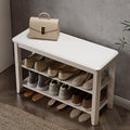 Wood Shoe Rack Bench for Entryway, 2 Tier Shoe Rack for Front Door Entrance by AQIMUELE-Solidwoodfurniture