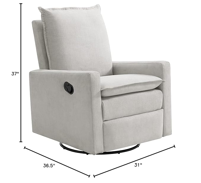 Oxford Baby Uptown Upholstered Swivel Glider & Recliner Nursery Chair - Image 9