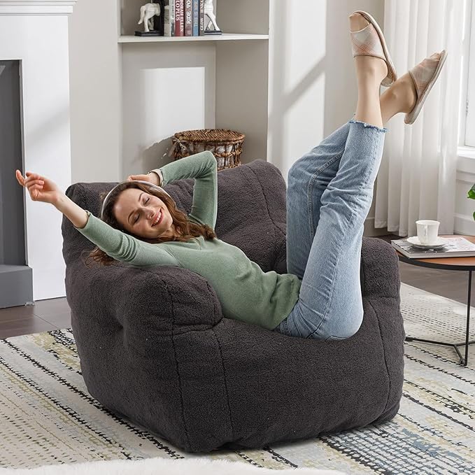 Recaceik Bean Bag Chairs, Tufted Soft Stuffed Bean Bag Chair - Image 3