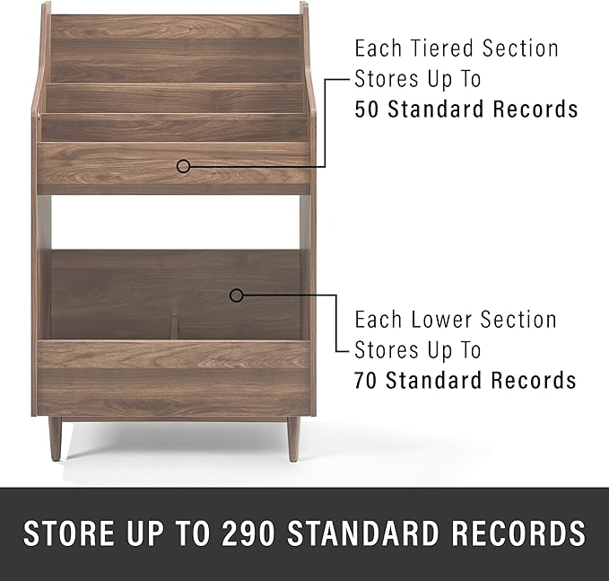 Crosley Furniture Liam Vinyl Record Storage Stand, Tiered Storage Shelves - Image 6