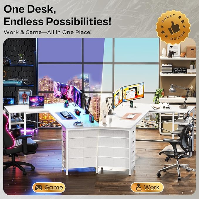 Huuger 63 Inch L Shaped Desk - Image 8