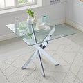 Dining Table for 4 Modern 35.43" Rectangular Glass Dining Table Kitchen & by LynginsCreativeLife