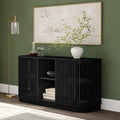 Plank+Beam Contour Wood TV Stand, Two Door Solid Wood Entertainment Console by PlankBeam