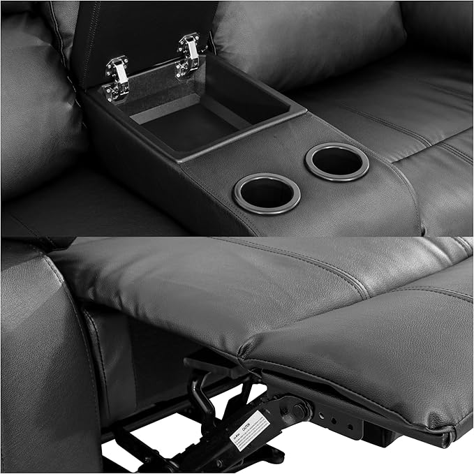 Loveseat Recliner Sofa, Reclining Loveseat Leather Couch - Image 4