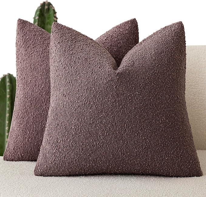 Foindtower Set of 2, Decorative Textured Boucle Throw Pillow Covers Accent by Foindtower