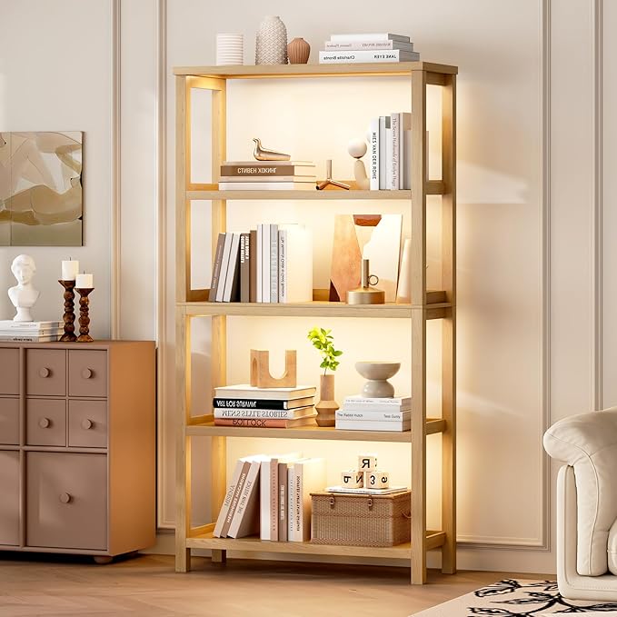 Vlsrka 5 Tier Wooden Bookshelf - Image 6