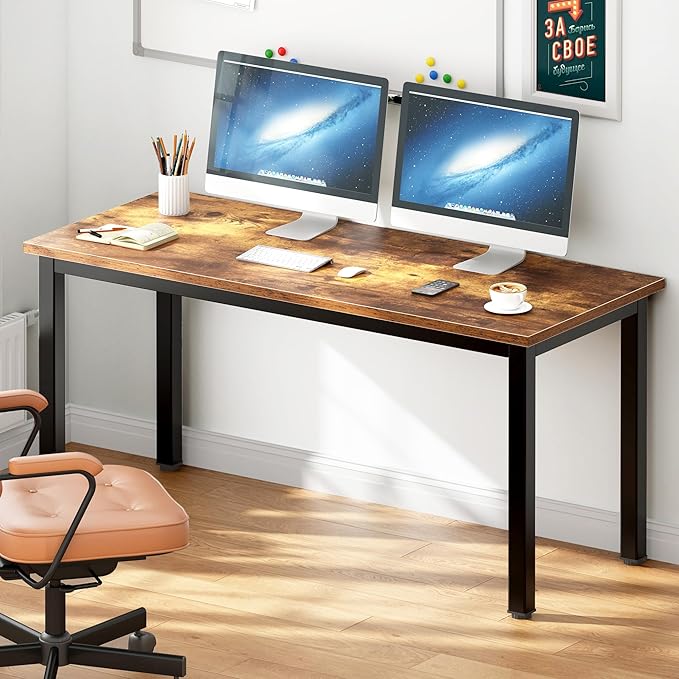 DlandHome Large Computer Desk, Composite Wood Board, Decent and Steady Home - Image 6