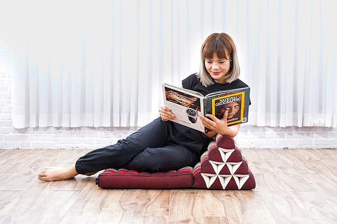 Leewadee 1-Fold Mat with Triangle Cushion – Comfortable TV Pillow, Foldable - Image 3
