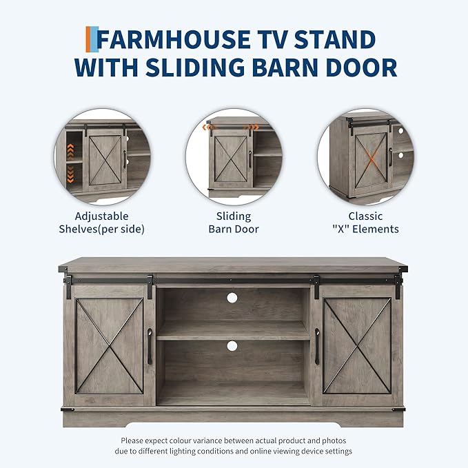 CABIHOME Farmhouse TV Stand and Entertainment Center - Image 5