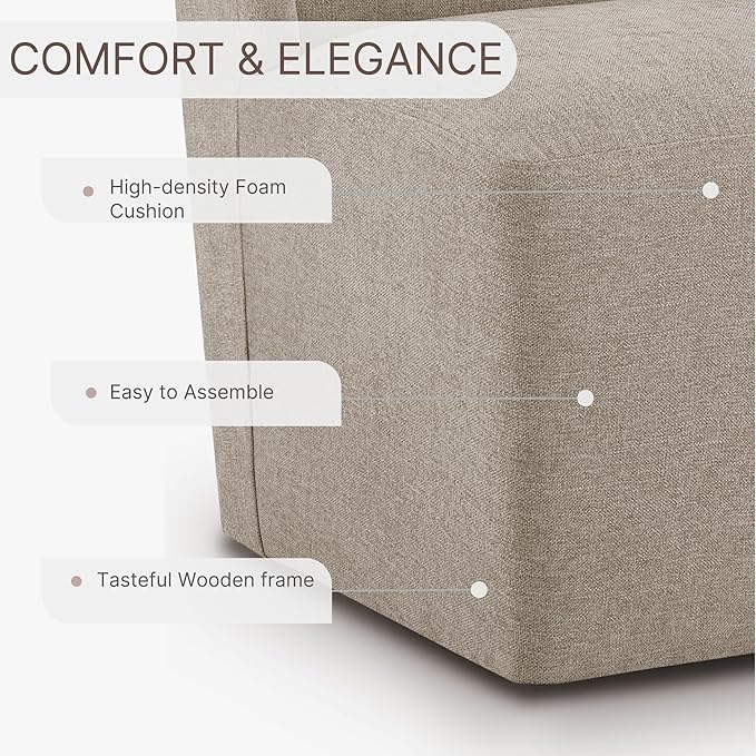 Dining Chairs with Casters Require Assembly Upholstered Wingback Single Sofa - Image 6