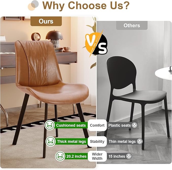 Upholstered Dining Chairs Set of 4, Modern Kitchen & Dining Room Chairs - Image 3