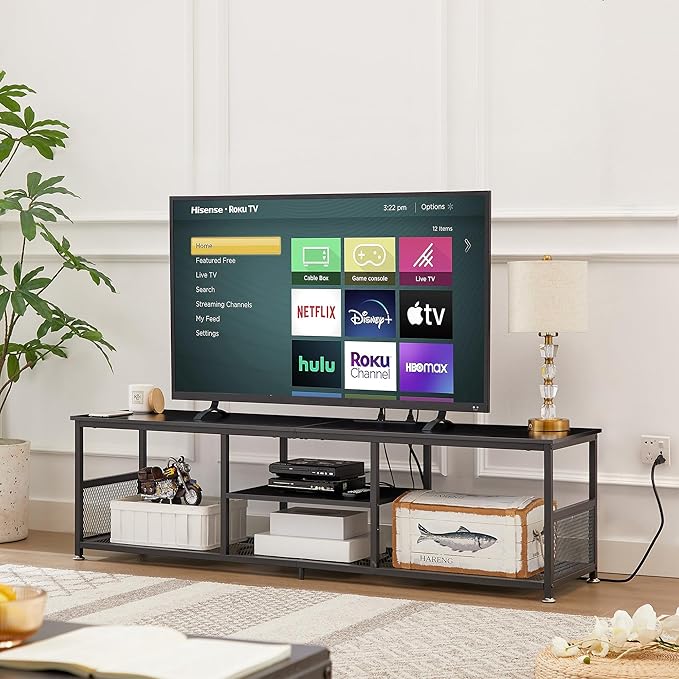 VECELO TV Stand with Power Outlets - Image 9