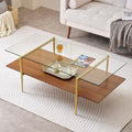 X-Large Rectangle Glass Coffee Table, Mid-Century Modern Design, by LumFurn