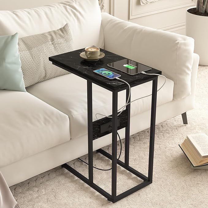 VECELO C Shaped End Side Table - Image 3