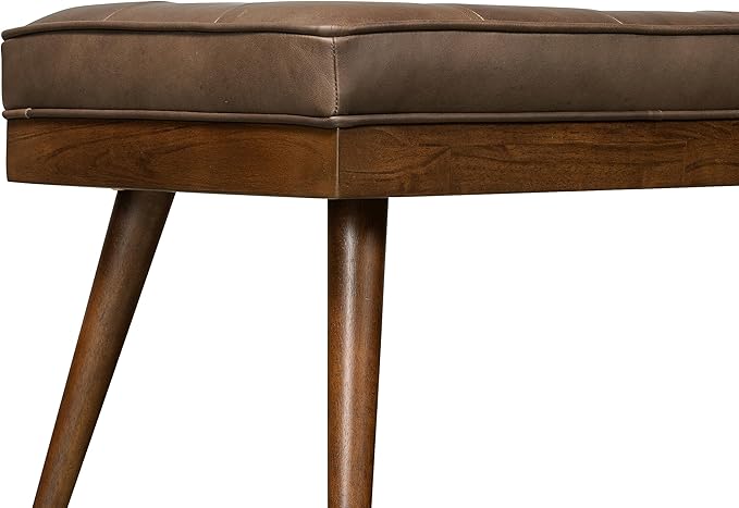 POLY & BARK Napa Luca Leather Bench in Cocoa Brown - Image 7