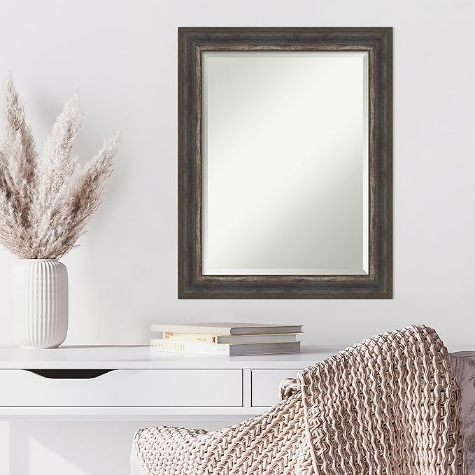 Amanti Art Brown Wall Mirror 29x23 Alta Rustic Char Rectangle Bathroom Mirror - Image 6