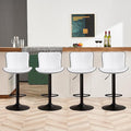YOUNIKE White Bar Stools Set of 4 Modern Swivel Counter Height Bar Chair by YOUNIKE
