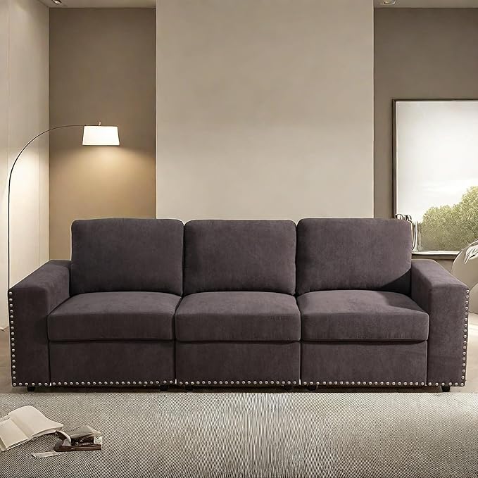 Sectional Couches for Living Room, 93″ Nail-Head Cloud Couches, Modern Comfy 3 - Image 6