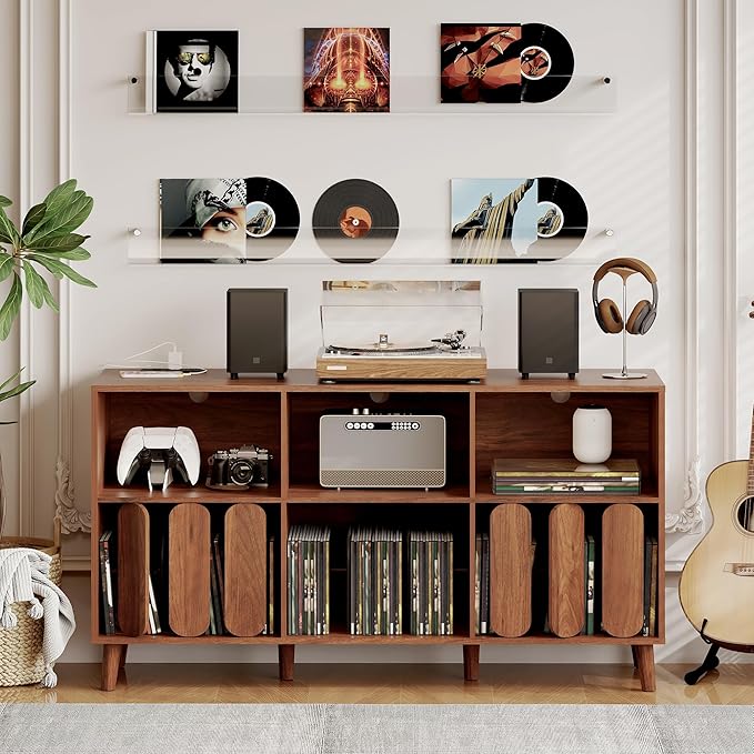 Large Record Player Stand, Record Player Table Vinyl Record Storage Holder - Image 6
