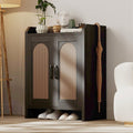 Shoe Cabinet Storage for Entryway, Natural Rattan Shoes Cupboard, Wooden Shoe by MERICONIA
