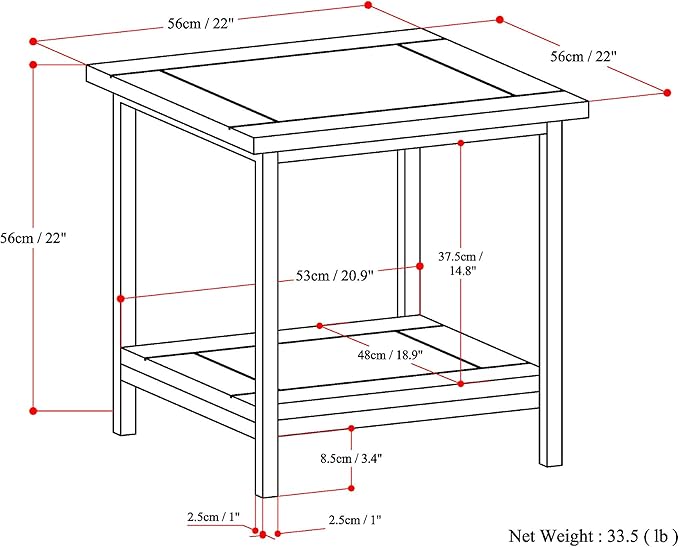 SIMPLIHOME Skyler SOLID MANGO WOOD and Metal 22 inch Wide Square Industrial End - Image 3