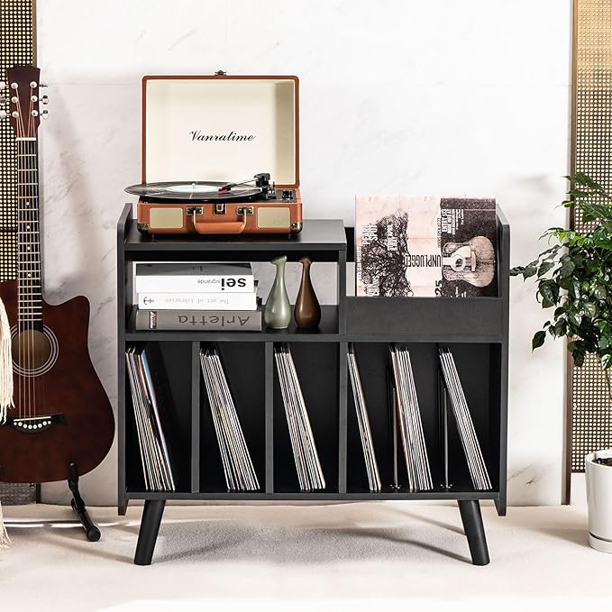 Record Player Stand, Large Record Player Table Cabinet - Image 6