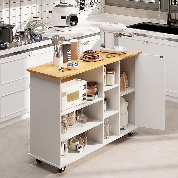 Shintenchi 47”W Kitchen Storage Island Cart - Image 7