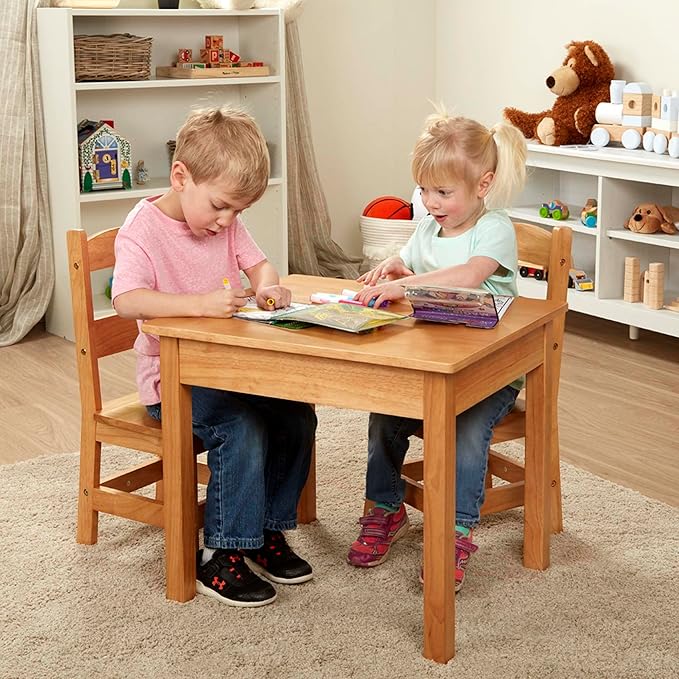 Melissa & Doug Solid Wood Table and 2 Chairs Set - Image 8